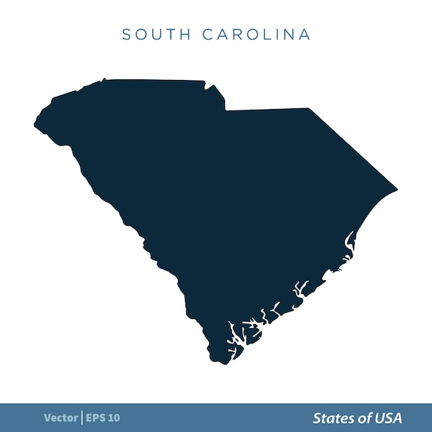 Carolina del Sur Estados de EE. UU. Mapa Icono Vector Plantilla Ilustración Diseño Vector EPS 10
