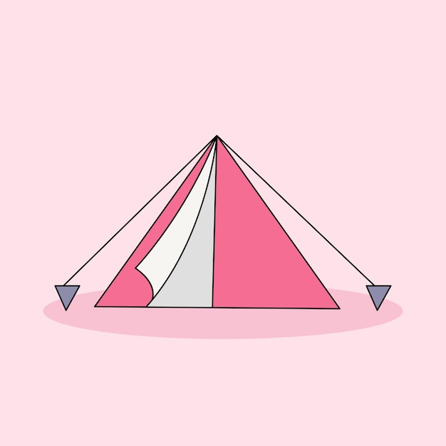 una carpa rosa aislada en un fondo rosa suave