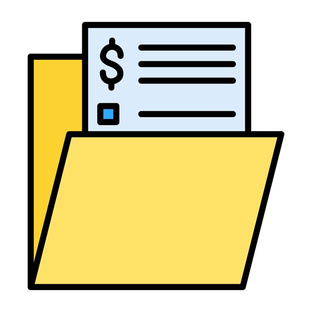 Carpeta con archivos Ilustración plana