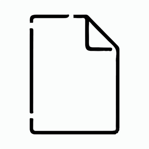 una carpeta blanca con un contorno negro y un fondo blanco