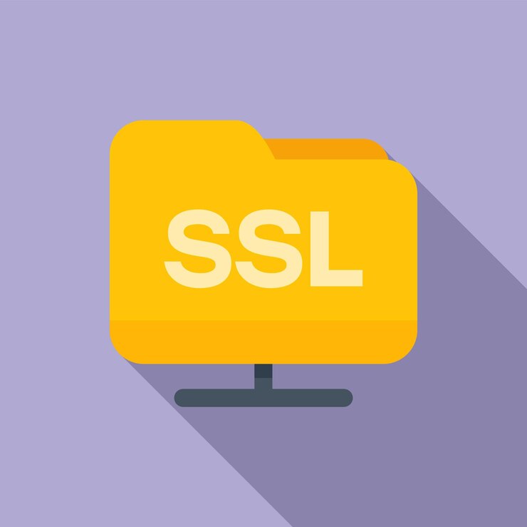 Vector carpeta certificado ssl icono vector plano datos de seguridad web seguro