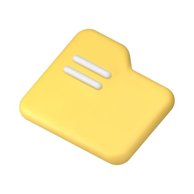 Carpeta digital negocio documento almacenamiento archivo directorio amarillo 3d icono realista vector