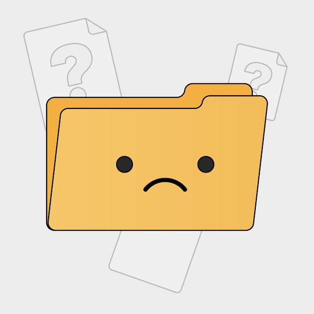 Carpeta con documentos de signos de pregunta
