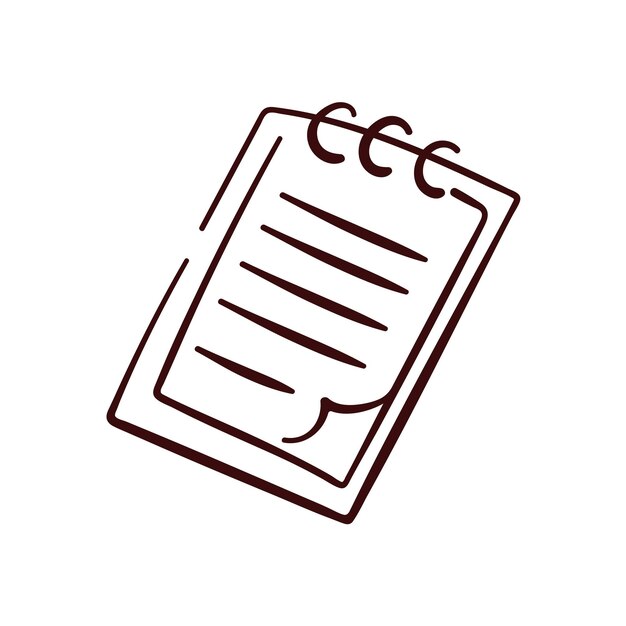 Carpeta con icono de documento en ilustración vectorial de estilo lineal aislada sobre un fondo blanco