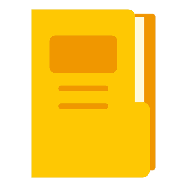 Carpeta con icono de documentos Ilustración plana de la carpeta con ícono vectorial de documentos para el diseño web