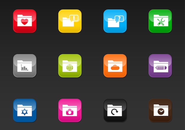 Vector carpeta de iconos web profesionales para su diseño