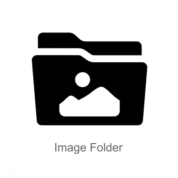 Carpeta de imágenes y concepto de icono de foto
