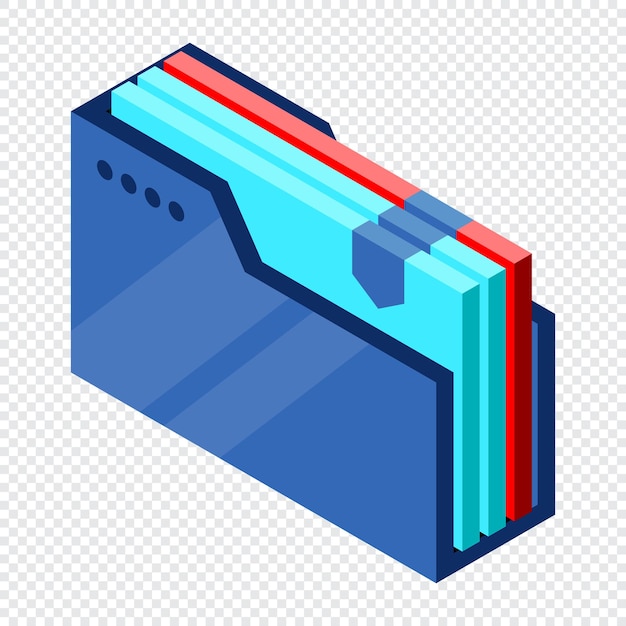 Carpeta isométrica con documentos Carpeta de documentos isométrica Archivo que contiene documentos Tecnología isométrica