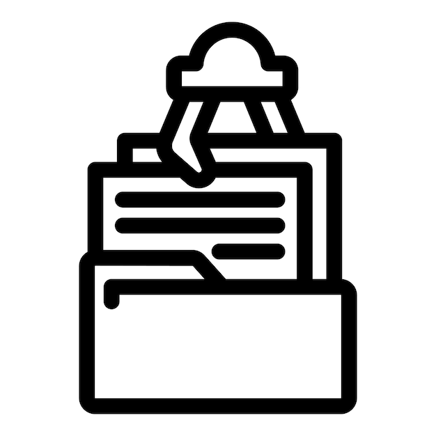 Carpeta que contiene documento en papel con icono de clip
