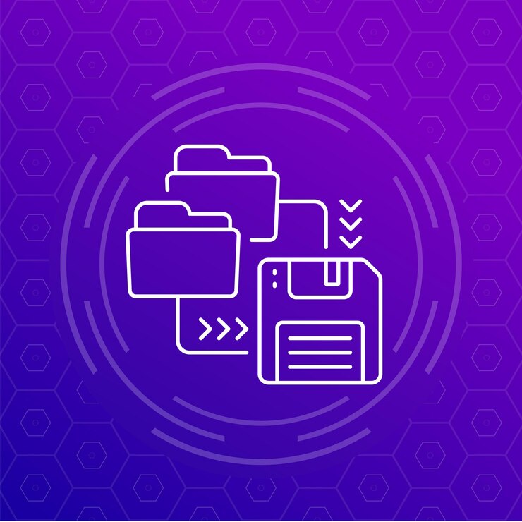 Vector carpetas para icono de línea de copia de seguridad para web
