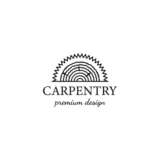 Carpintería logo icono minimalista ilustración línea arte vector diseño creativo