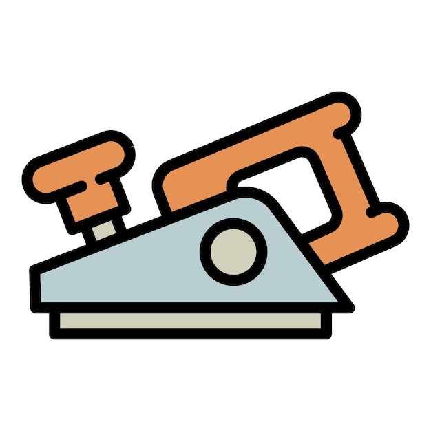 Carpintero plano icono contorno vector hombre herramienta trabajo de madera
