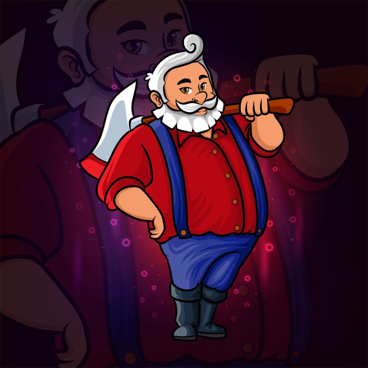 Vector el carpintero profesional sostiene el diseño del logotipo de ax esport de la ilustración.