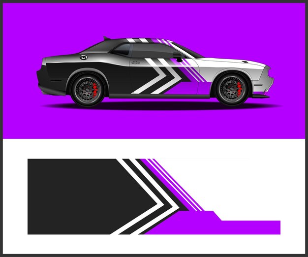 Carrera de librea personalizada de vector de diseño de calcomanía de envoltura de coche