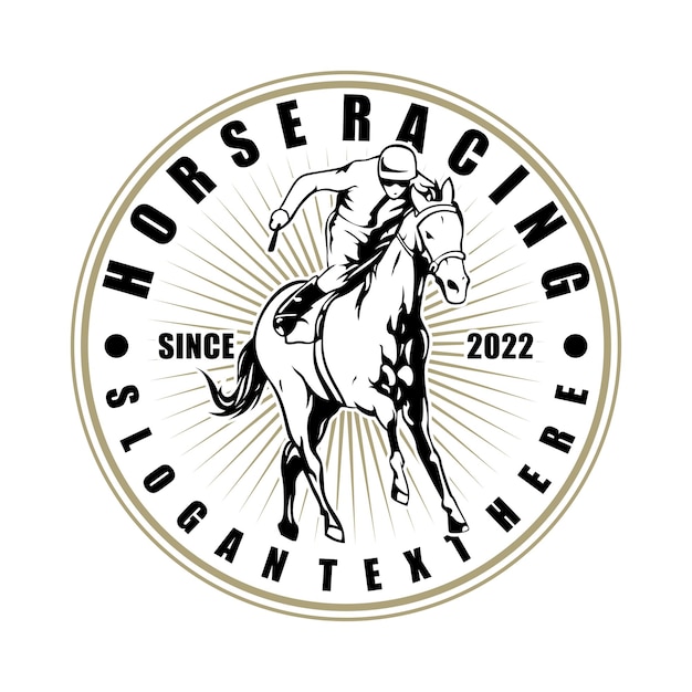 CARRERAS DE CABALLOS ILUSTRACIÓN DISEÑO ICONO VECTOR LOGOTIPO VECTOR