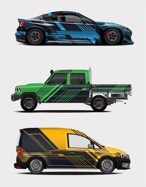 carreras de tiras abstractas de envoltura de automóviles