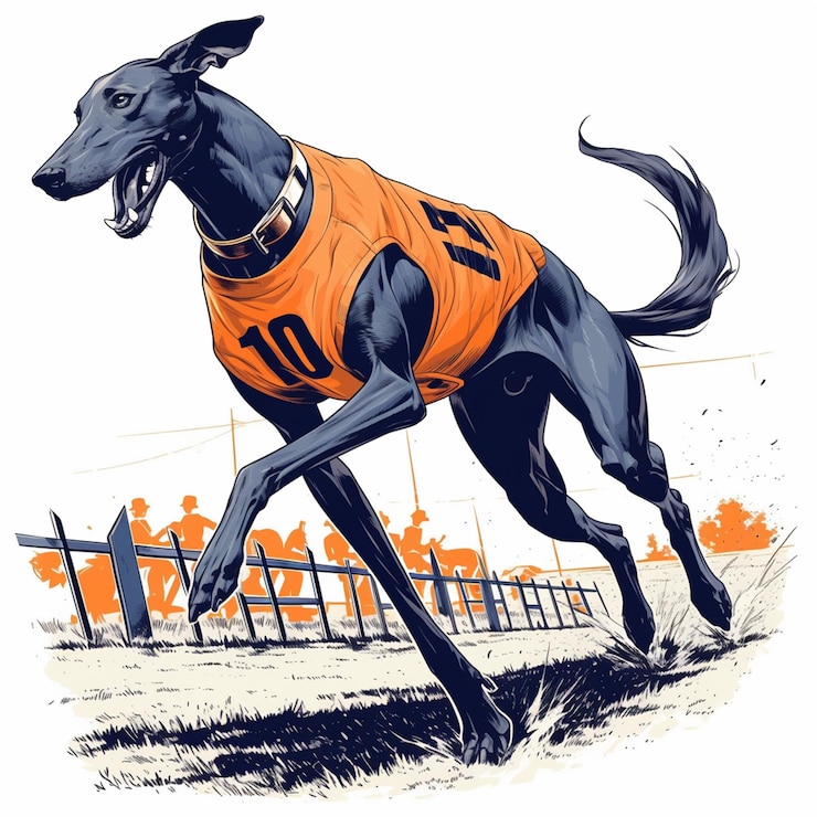 Vector las carreras de whippet en una competencia de atraer a los corredores
