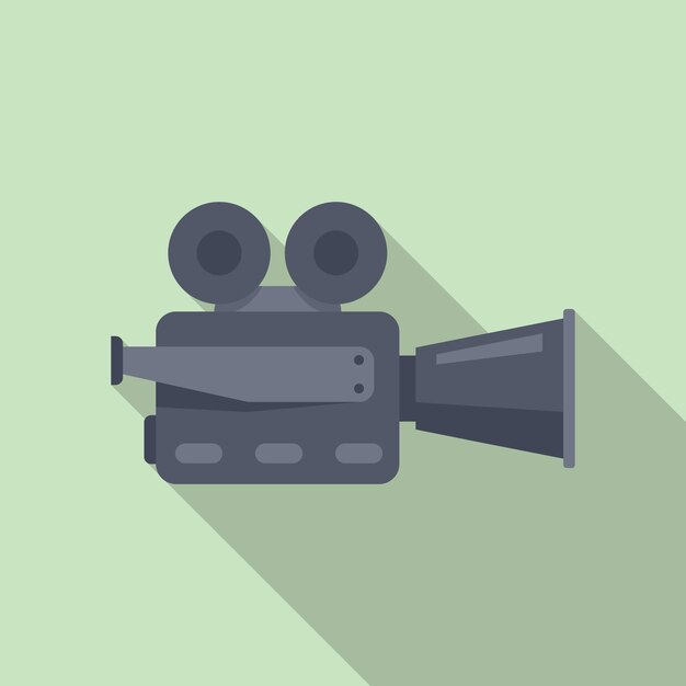 Carrete cine cámara icono plano vector Videocámara Grabar videografía