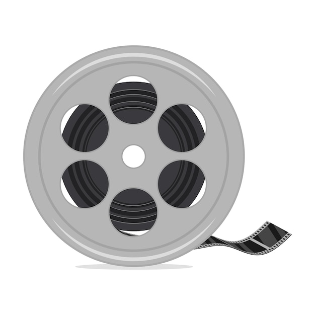 Vector carrete de película el concepto de ver películas ilustración plana