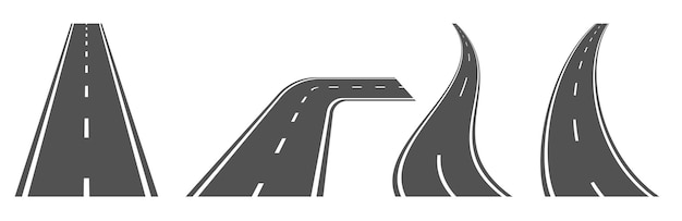 Carretera carretera aislada sobre fondo blanco Vector