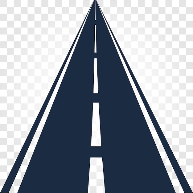 Carretera o carretera de color negro aislado con marcas divisorias en la ilustración de vector de fondo blanco