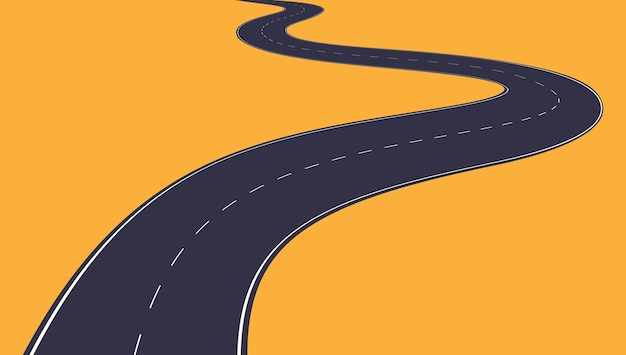 Carreteras y autopistas en perspectiva Trayectoria con diferentes curvas La carretera conecta las ciudades