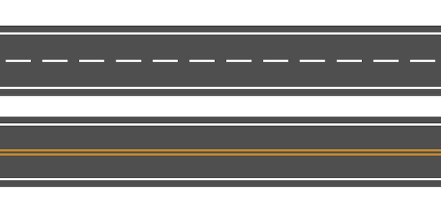 Carreteras curvas y carreteras curvas de carretera diseño geométrico intersección de calle estilo plano dibujos animados