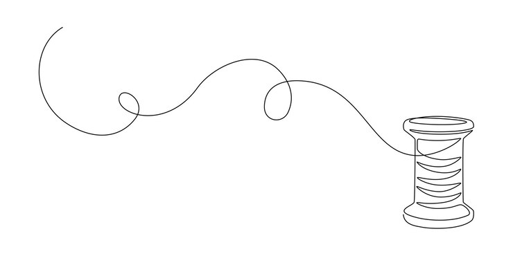 Vector carretes de hilo en un dibujo de línea continua símbolo de carrete para el concepto de diseño de moda y taller en estilo lineal simple ilustración de vector de doodle de trazo editable
