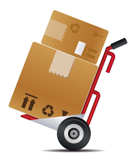 carretilla vectorial para el transporte de mercancías