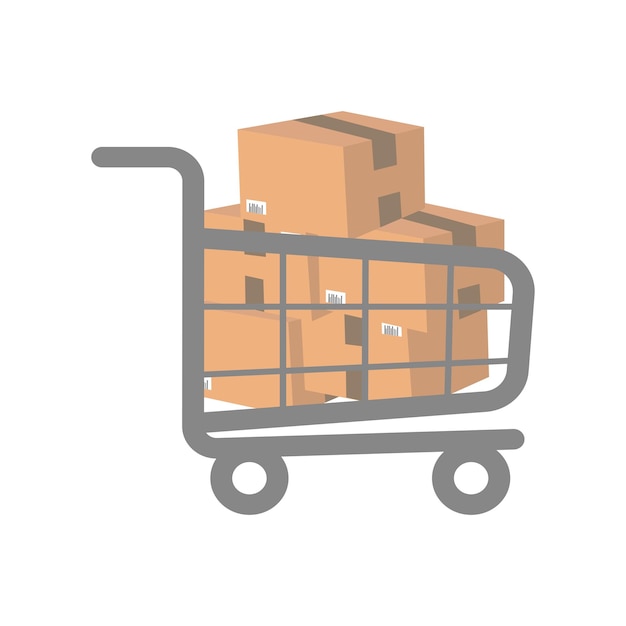 Carrito de compras con cajas
