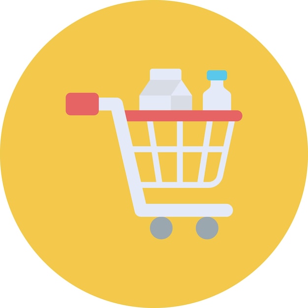 un carrito de compras con dos botellas de agua y dos botellas