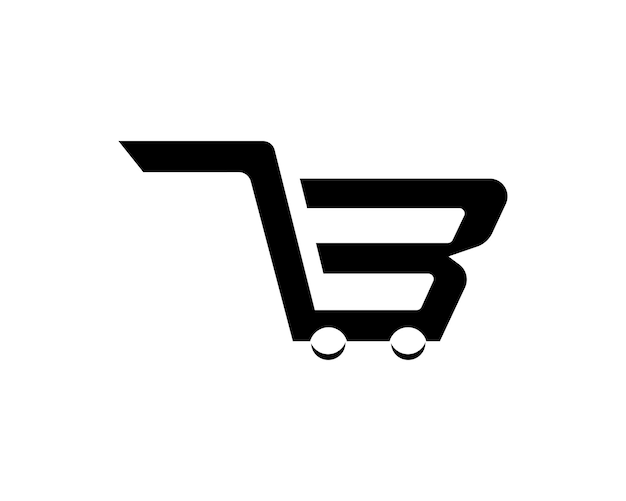 Carrito de compras con la letra LB B Logotipo vectorial Premium adecuado para el logotipo de compras