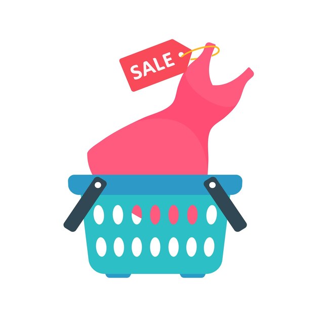 Carrito de compras de moda Idea de oferta de descuento de mercancía de festival especial