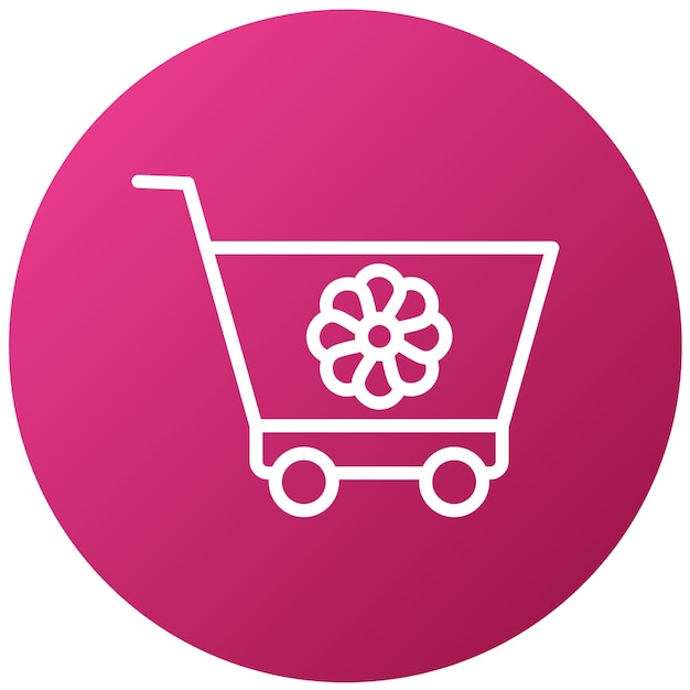un carrito de compras rosa con un fondo rosa