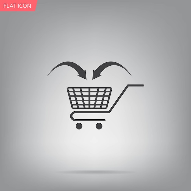 Carrito de compras símbolo de compras seguras Ilustración vectorial en un fondo gris Eps 10