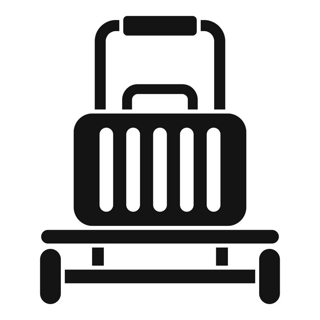 Carrito de equipaje con icono de bolso de mano vector simple Viaje de entrega