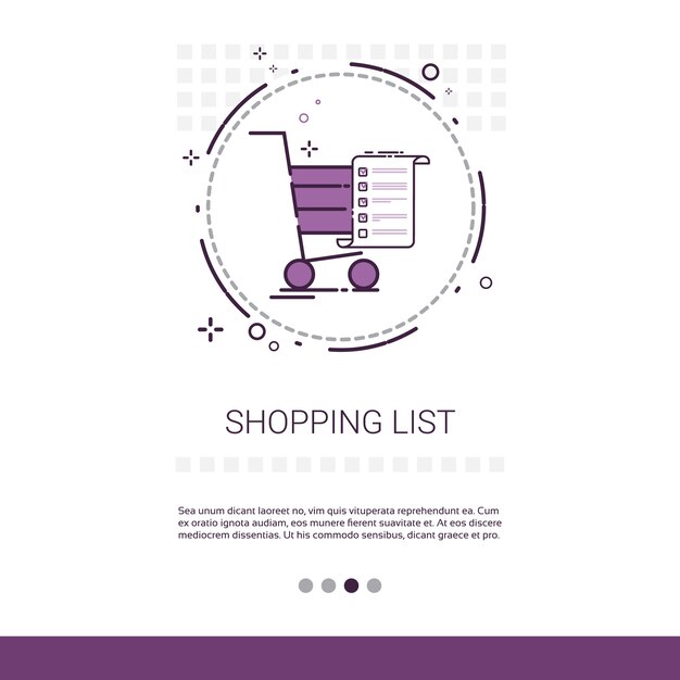 Carrito Lista de compras en línea Web Banner