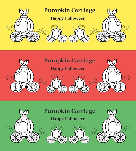 Vector carro de calabaza para halloween con espacio de copia