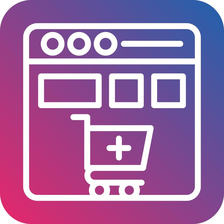 Vector un carro de comestibles con un carro de compras y un carrito de compras