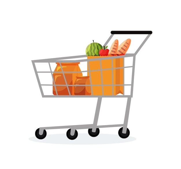 Carro de compras aislado ilustración vectorial