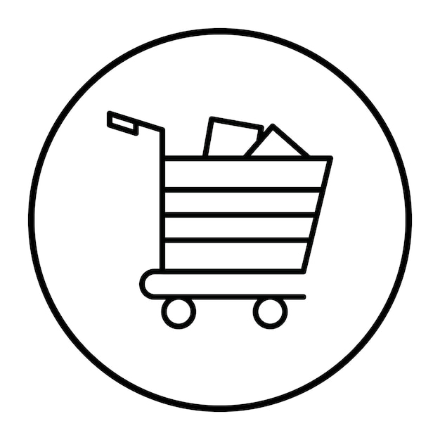 un carro de compras con un carrito de compras en el medio