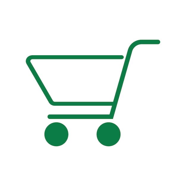 Carro compras icono mercado minorista botón vector