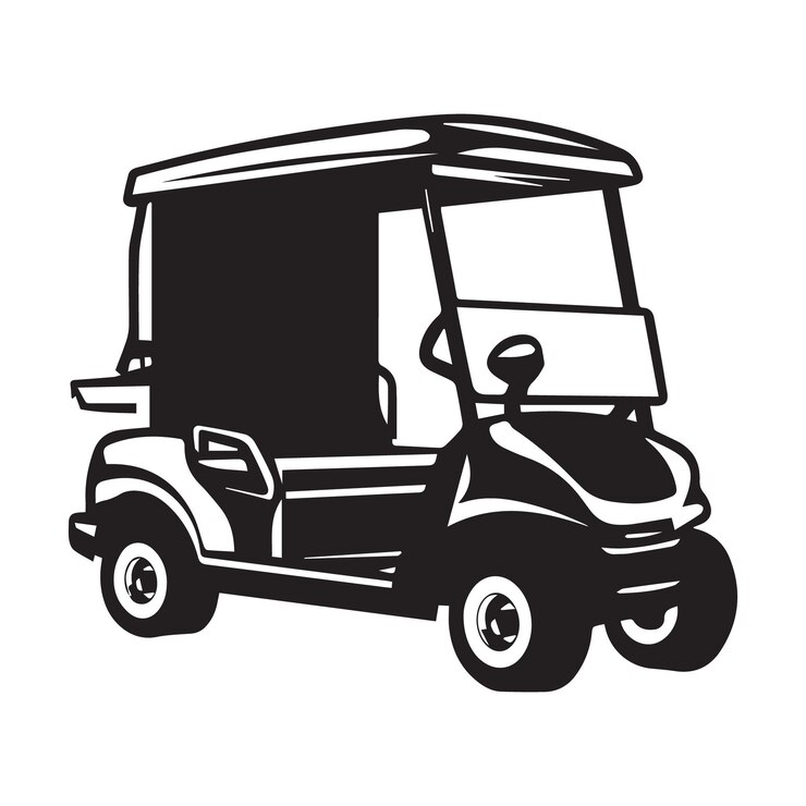 El carro de golf negro vectorial