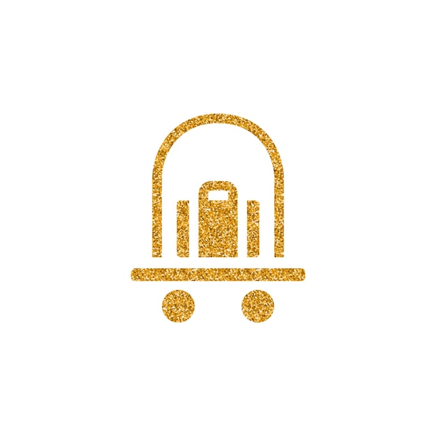Carro logístico icono oro brillo textura vector ilustración