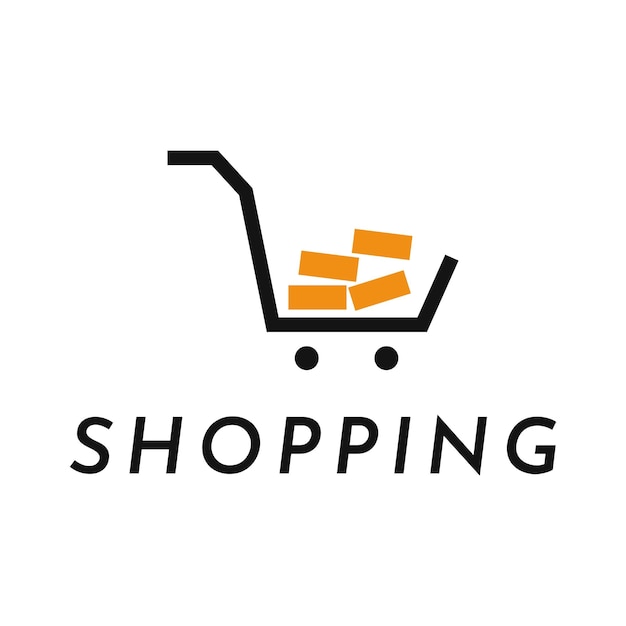 Carro Logo Compras Diseño Forma Símbolo Signo Vector Ecommerce Logo