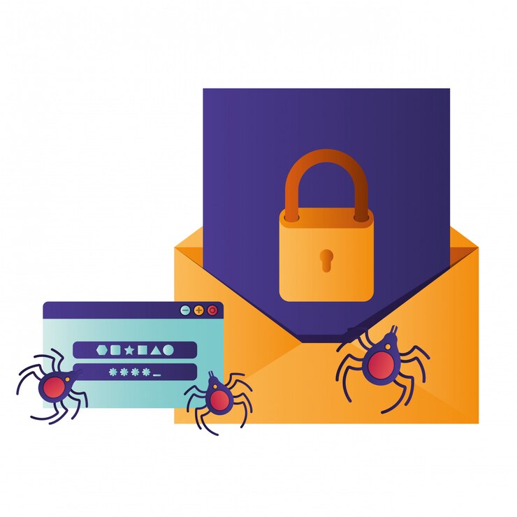 Vector carta abierta con candado y ventana iconos aislados