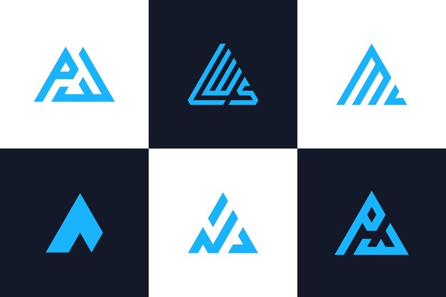Carta abstracta una colección de paquetes de vectores de logotipos