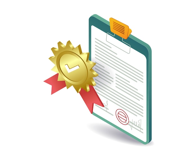 Carta de acuerdo de cooperación comercial con medalla