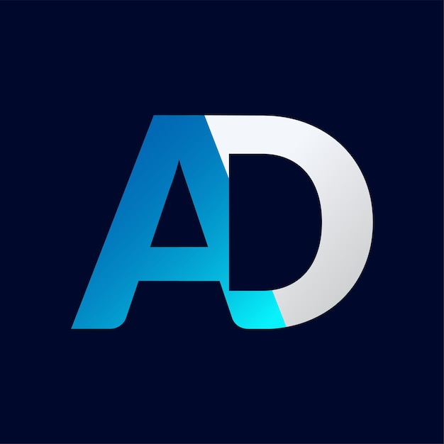 Carta AD logotipo colorido en el círculo Ilustración del logotipo vectorial