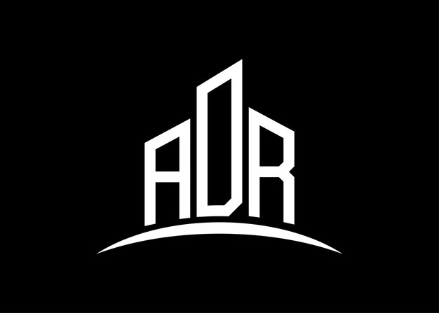 Carta ADR edificio vector monograma plantilla de diseño de logotipo Edificio Forma logotipo ADR